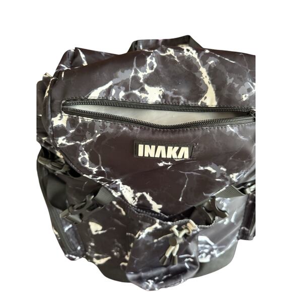 Inaka Power Backpack School Outdoors Black White Pockets Commuter Sports Unisex - Picture 9 of 11